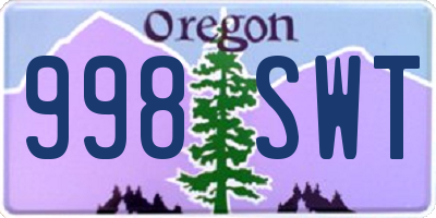 OR license plate 998SWT