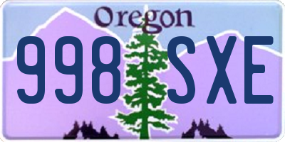 OR license plate 998SXE