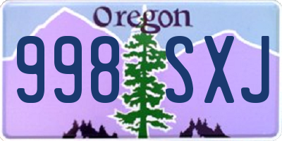 OR license plate 998SXJ
