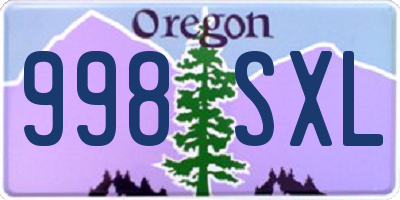 OR license plate 998SXL