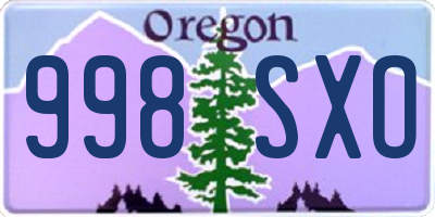 OR license plate 998SXO