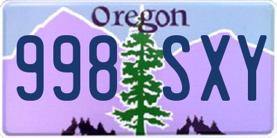 OR license plate 998SXY