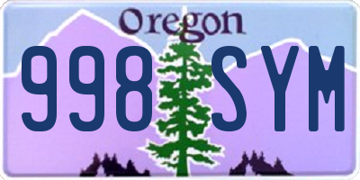 OR license plate 998SYM