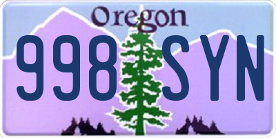 OR license plate 998SYN