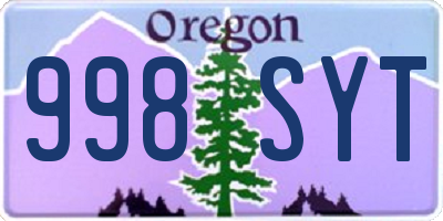 OR license plate 998SYT