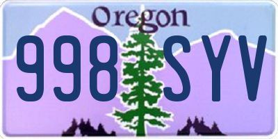 OR license plate 998SYV