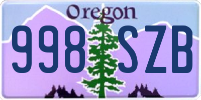 OR license plate 998SZB