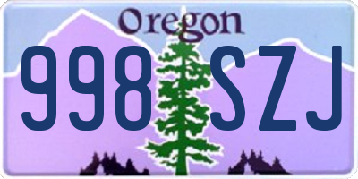 OR license plate 998SZJ