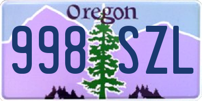 OR license plate 998SZL