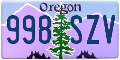 OR license plate 998SZV