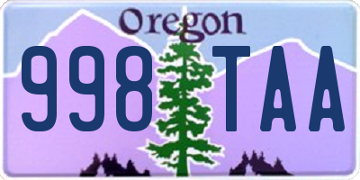 OR license plate 998TAA
