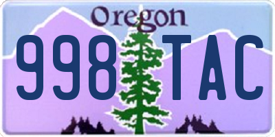 OR license plate 998TAC