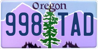 OR license plate 998TAD