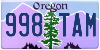 OR license plate 998TAM