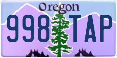 OR license plate 998TAP