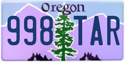 OR license plate 998TAR
