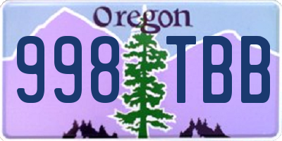 OR license plate 998TBB
