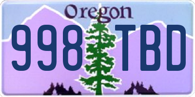 OR license plate 998TBD
