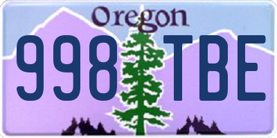 OR license plate 998TBE