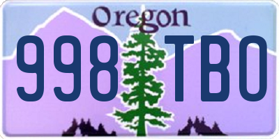OR license plate 998TBO