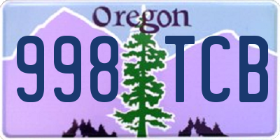 OR license plate 998TCB