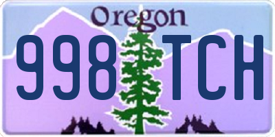 OR license plate 998TCH