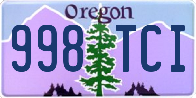 OR license plate 998TCI