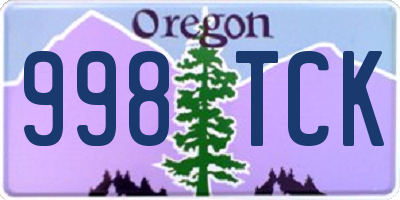 OR license plate 998TCK