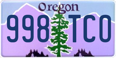 OR license plate 998TCO