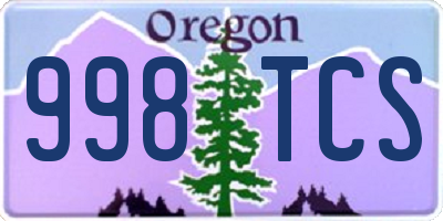 OR license plate 998TCS