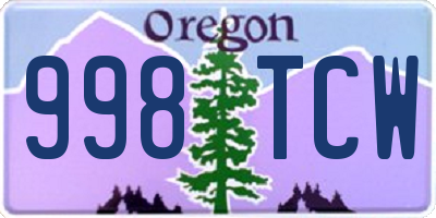 OR license plate 998TCW