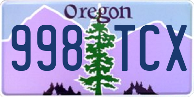 OR license plate 998TCX