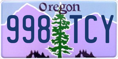 OR license plate 998TCY