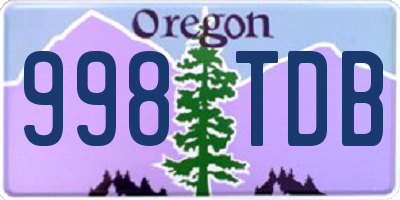 OR license plate 998TDB