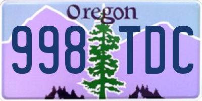 OR license plate 998TDC