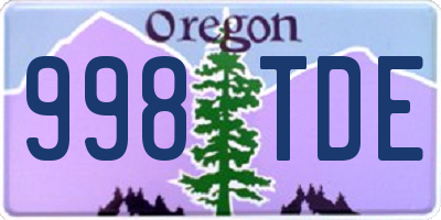 OR license plate 998TDE