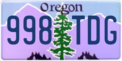 OR license plate 998TDG