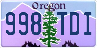 OR license plate 998TDI