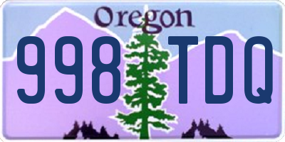 OR license plate 998TDQ