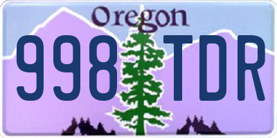 OR license plate 998TDR