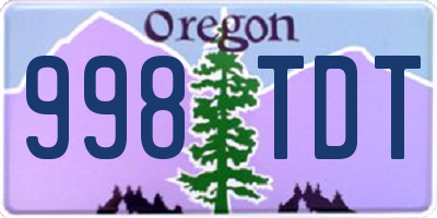 OR license plate 998TDT