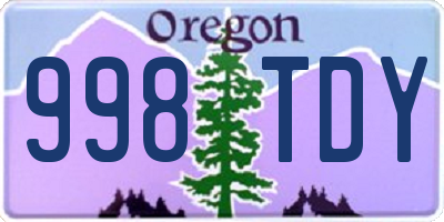 OR license plate 998TDY