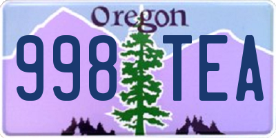OR license plate 998TEA