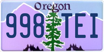 OR license plate 998TEI