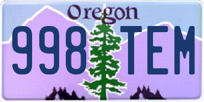OR license plate 998TEM