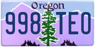 OR license plate 998TEO
