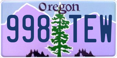 OR license plate 998TEW