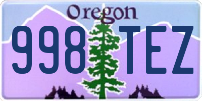 OR license plate 998TEZ