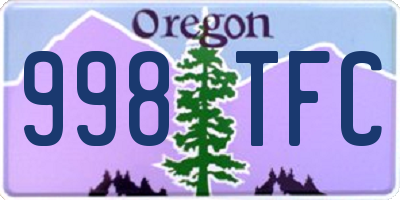 OR license plate 998TFC