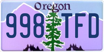 OR license plate 998TFD